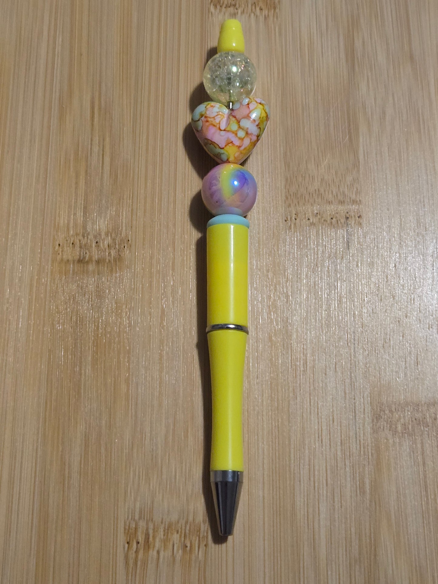 Beaded Pen with Tie-Dye Heart