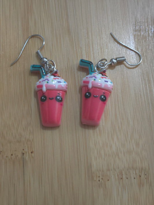 Adorable Kawaii Milkshake Dangle Earrings