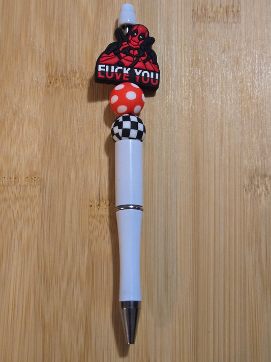 Beaded Pen with a Deadpool focal