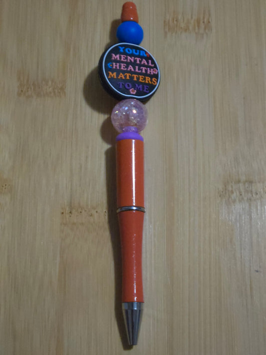 Beaded Pen with "Mental Health Matters" focal