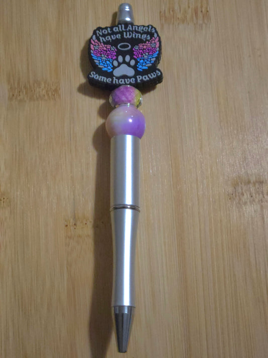 Beaded Pen with "Not All Angels" focal