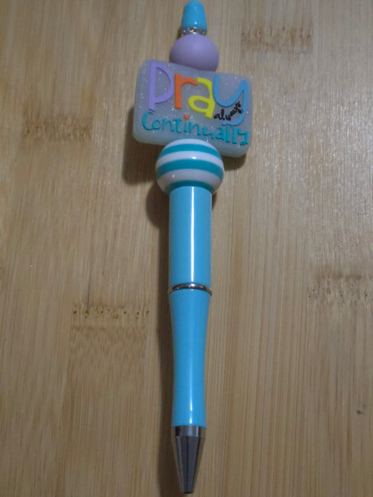 Beaded Pen with "Pray" focal