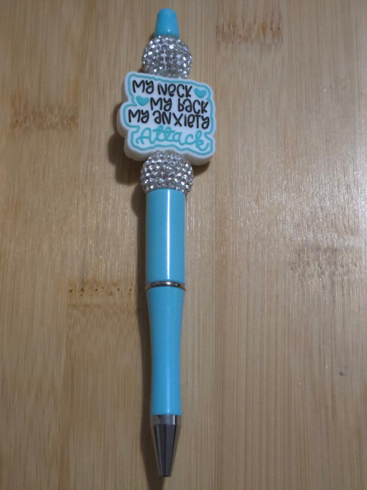 Beaded Pen with sparkly bead and "My Neck My Back" focal
