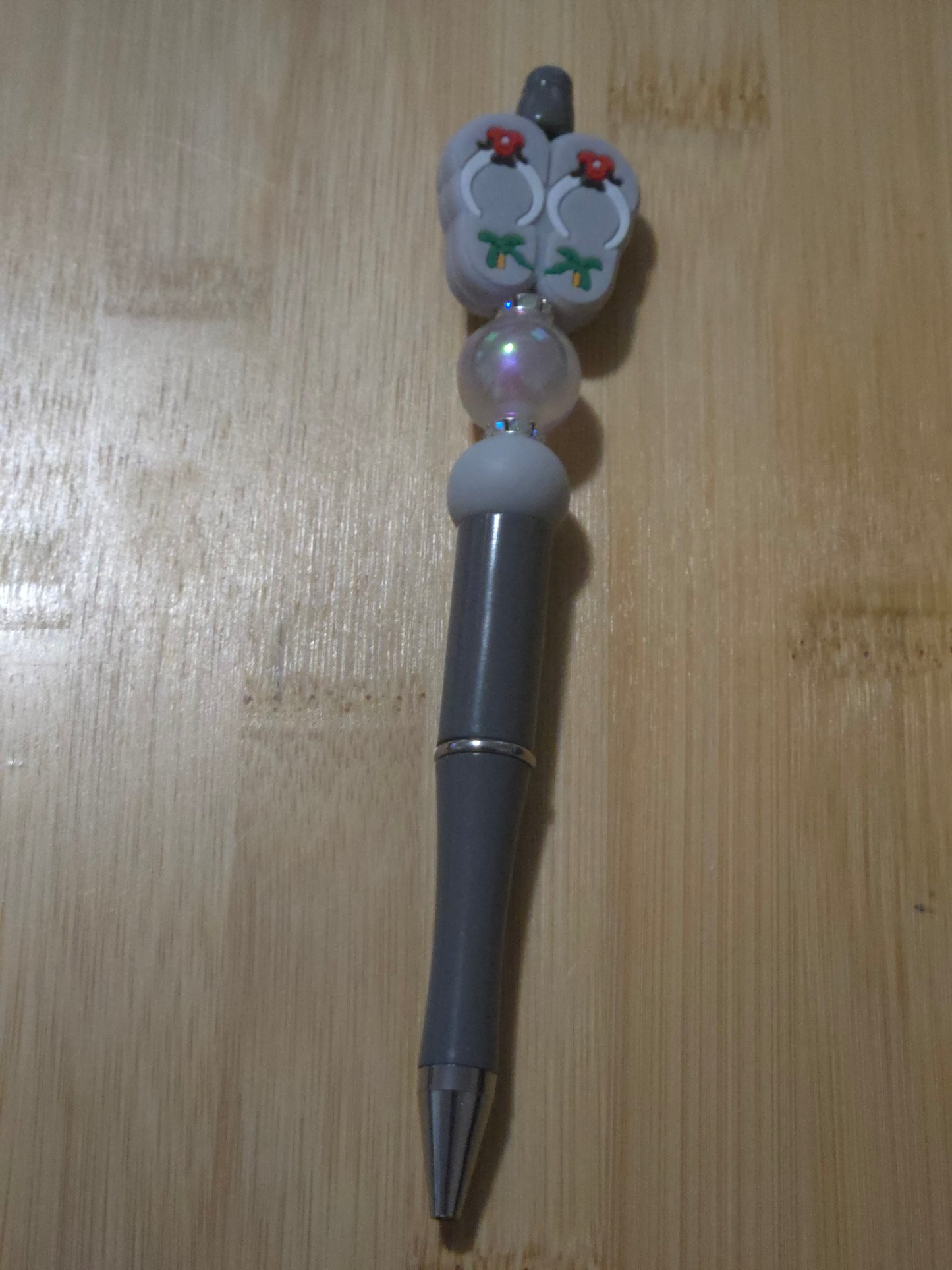 Beaded Pen with Flip Flop focal
