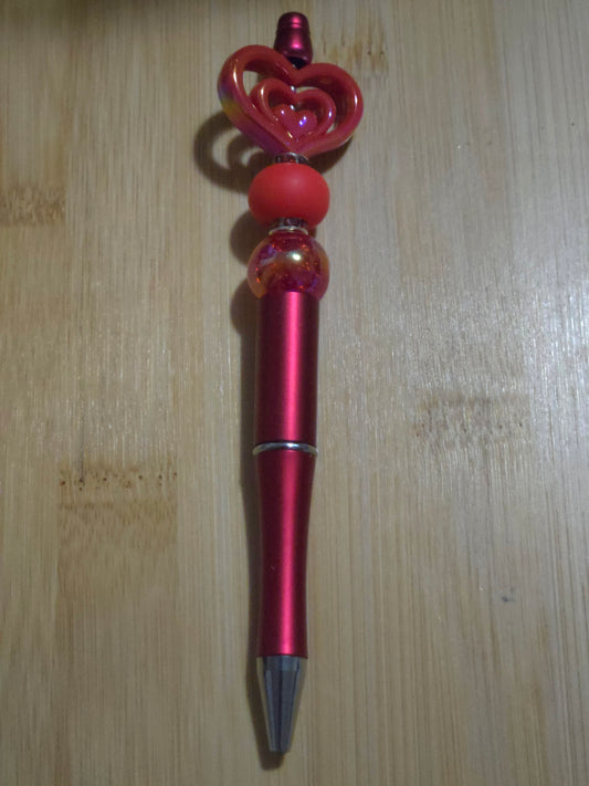 Triple Heart Beaded Pen