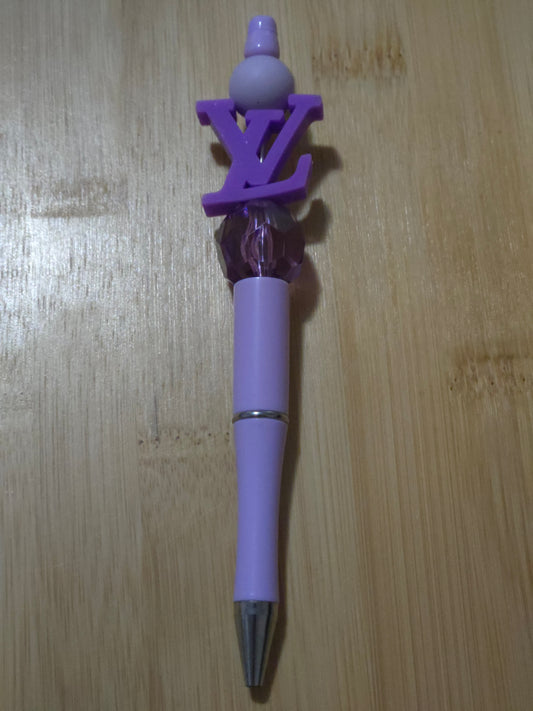 Beaded Pen with "LV" focal
