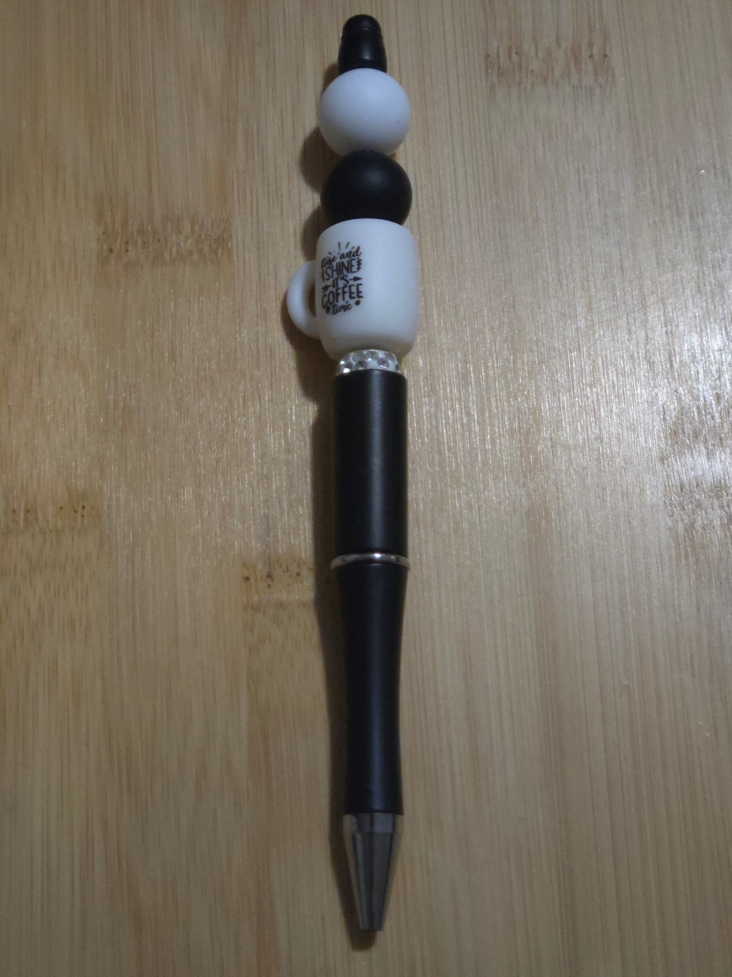 Beaded Pen with Coffee Cup focal