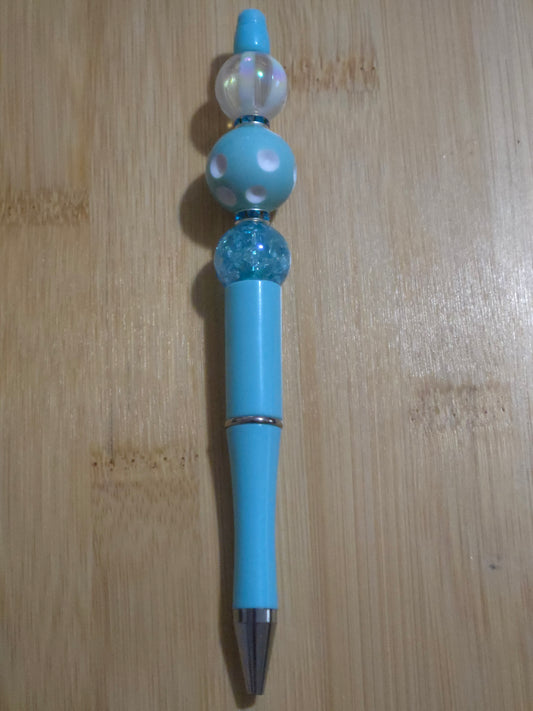 Beaded Pen with 2 beads and a Polka Dot bead