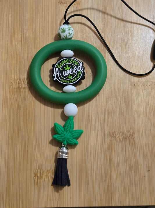 Car Charm with "weed" focal
