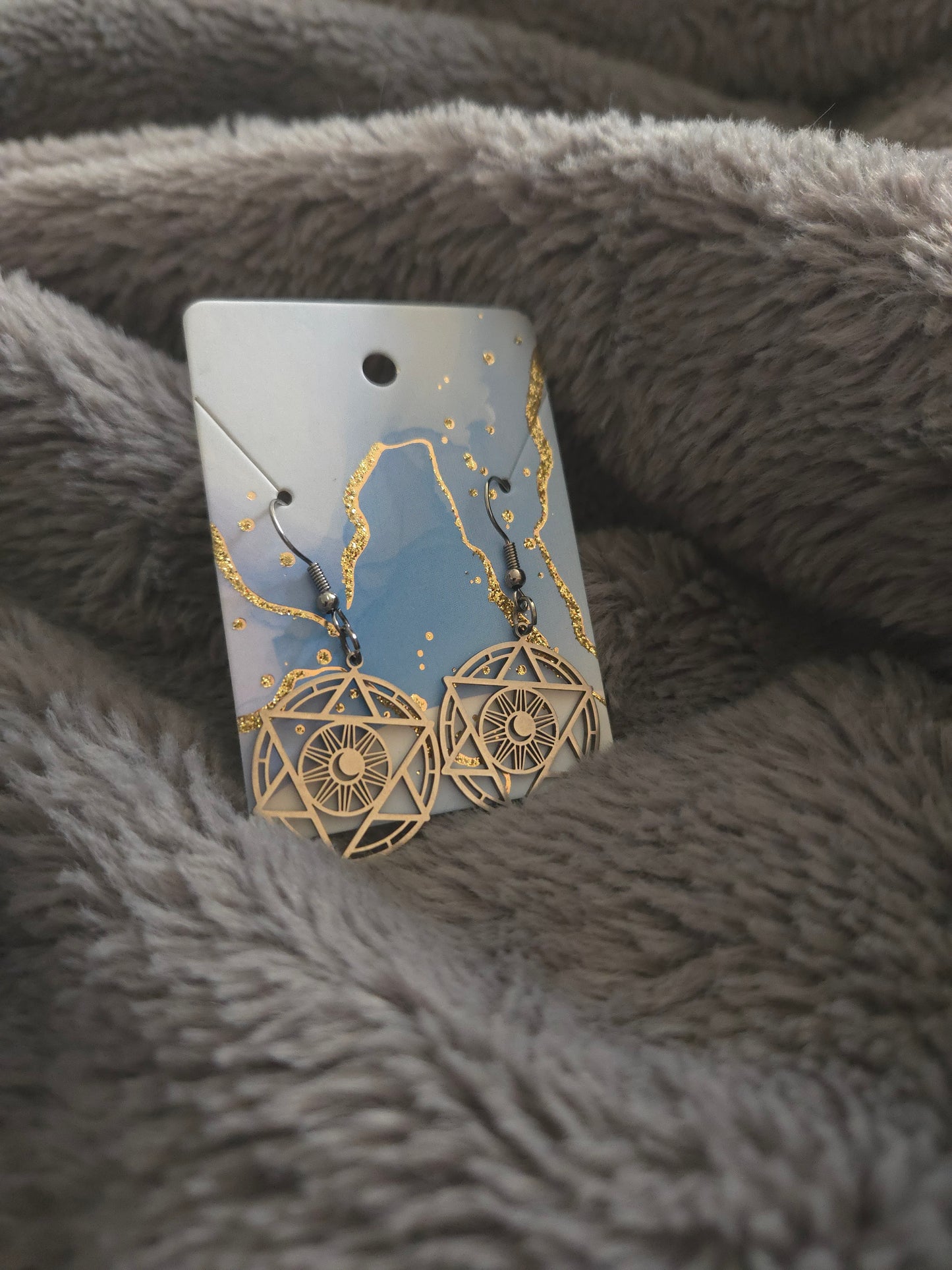 Moon Theme Dangle Earrings