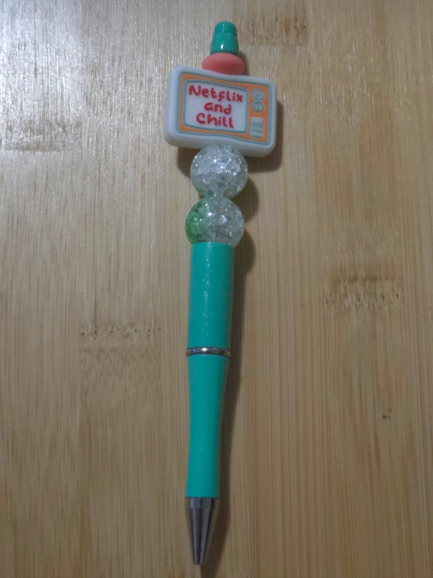 Beaded Pen with "Neflix and Chill" focal