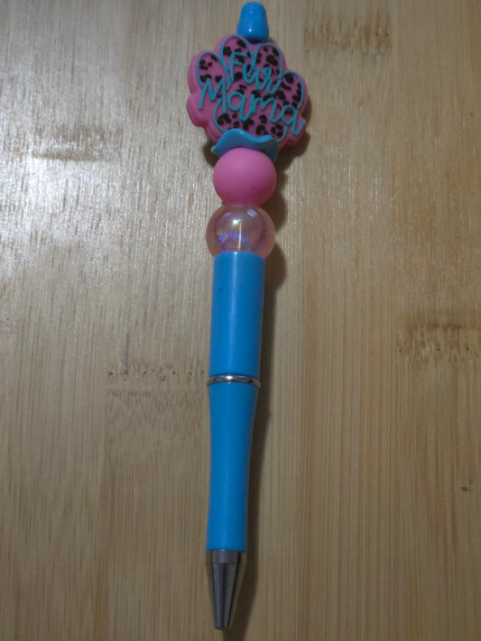 Beaded Pen with "Fur Mama" focal