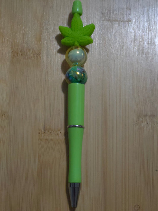 Beaded Pen with "Weed" focal
