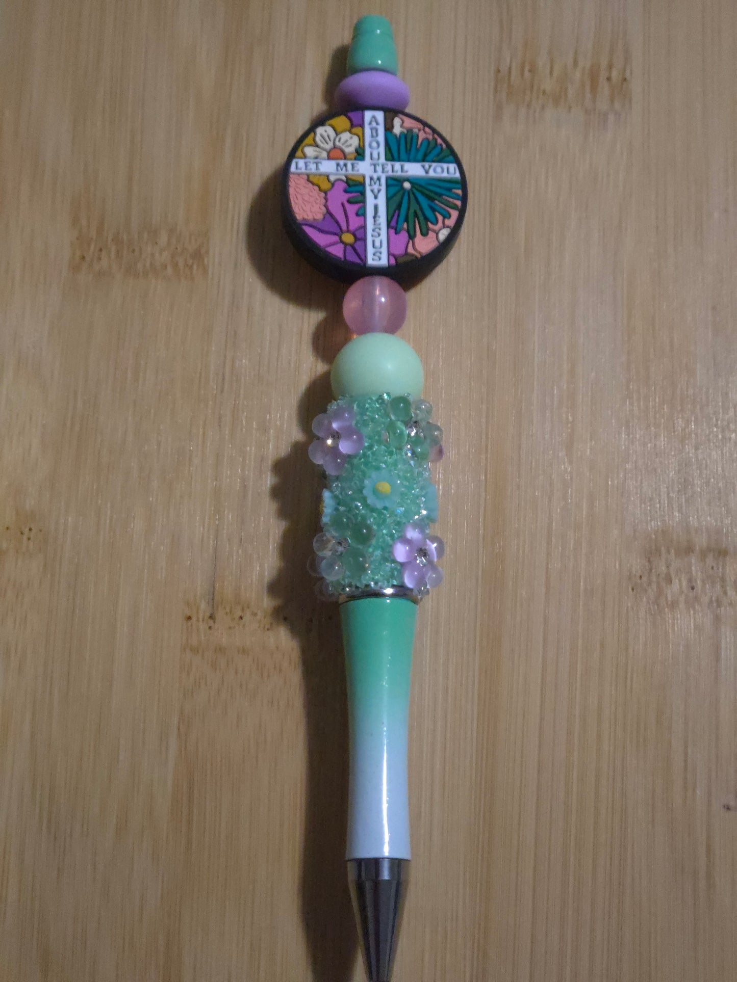 Beaded Pen with Jesus focal