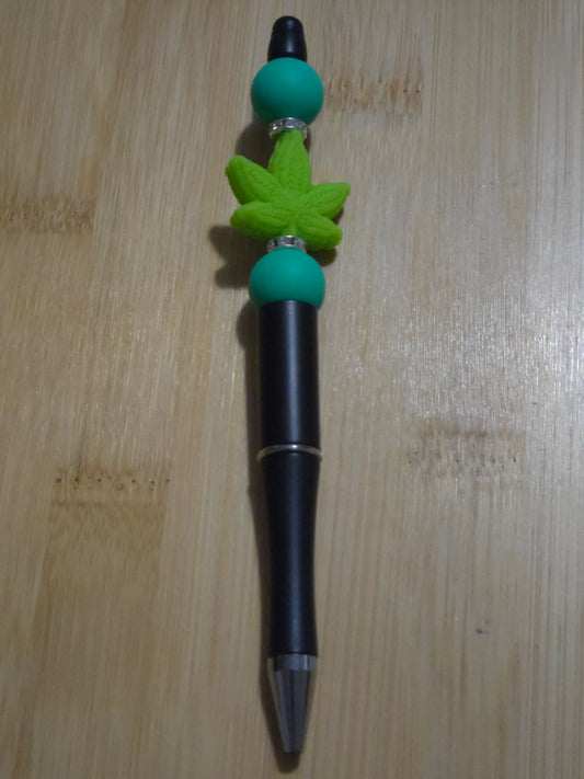 Beaded Pen with "Weed" focal