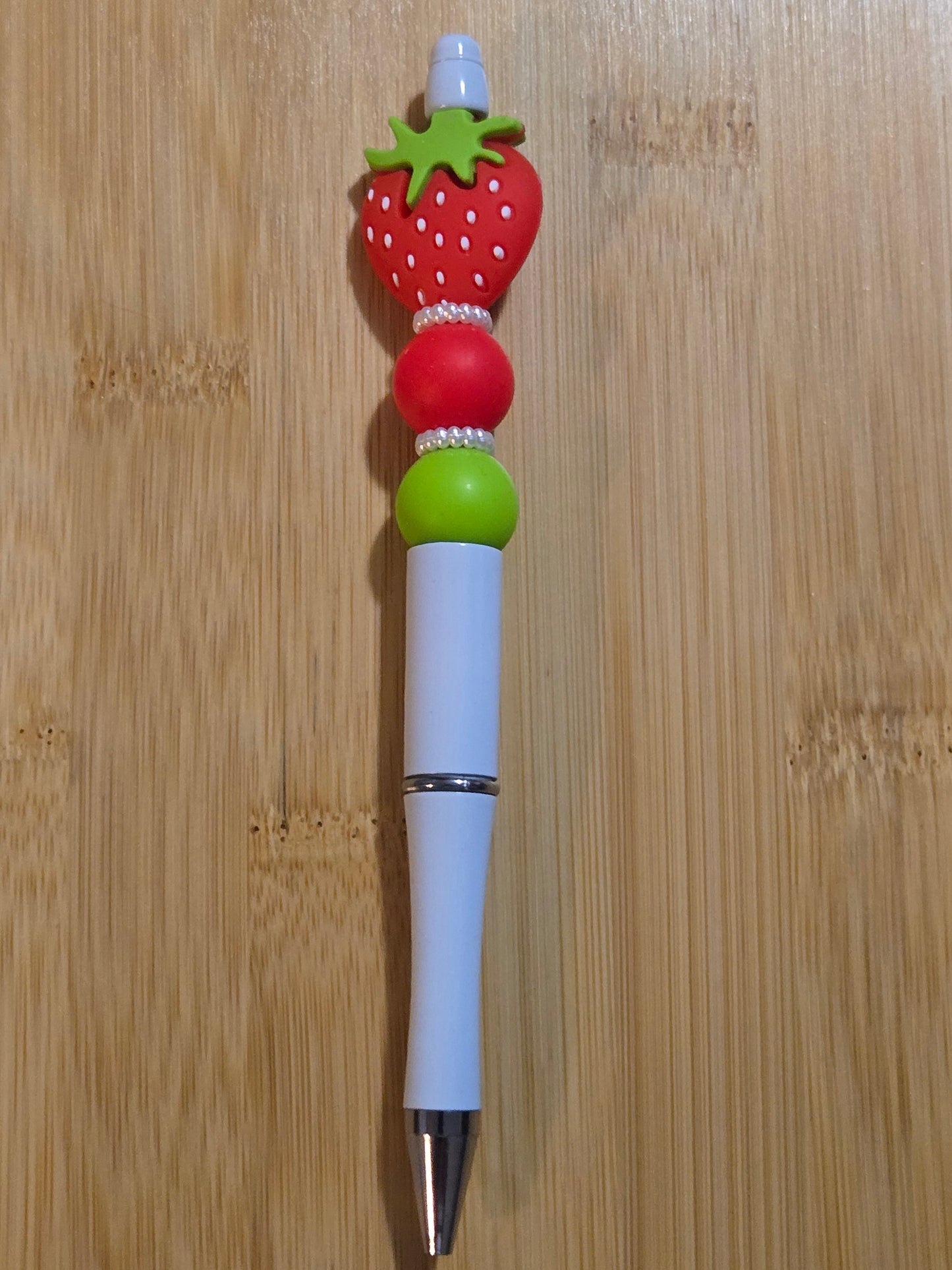 Beaded Pen with a Strawberry focal