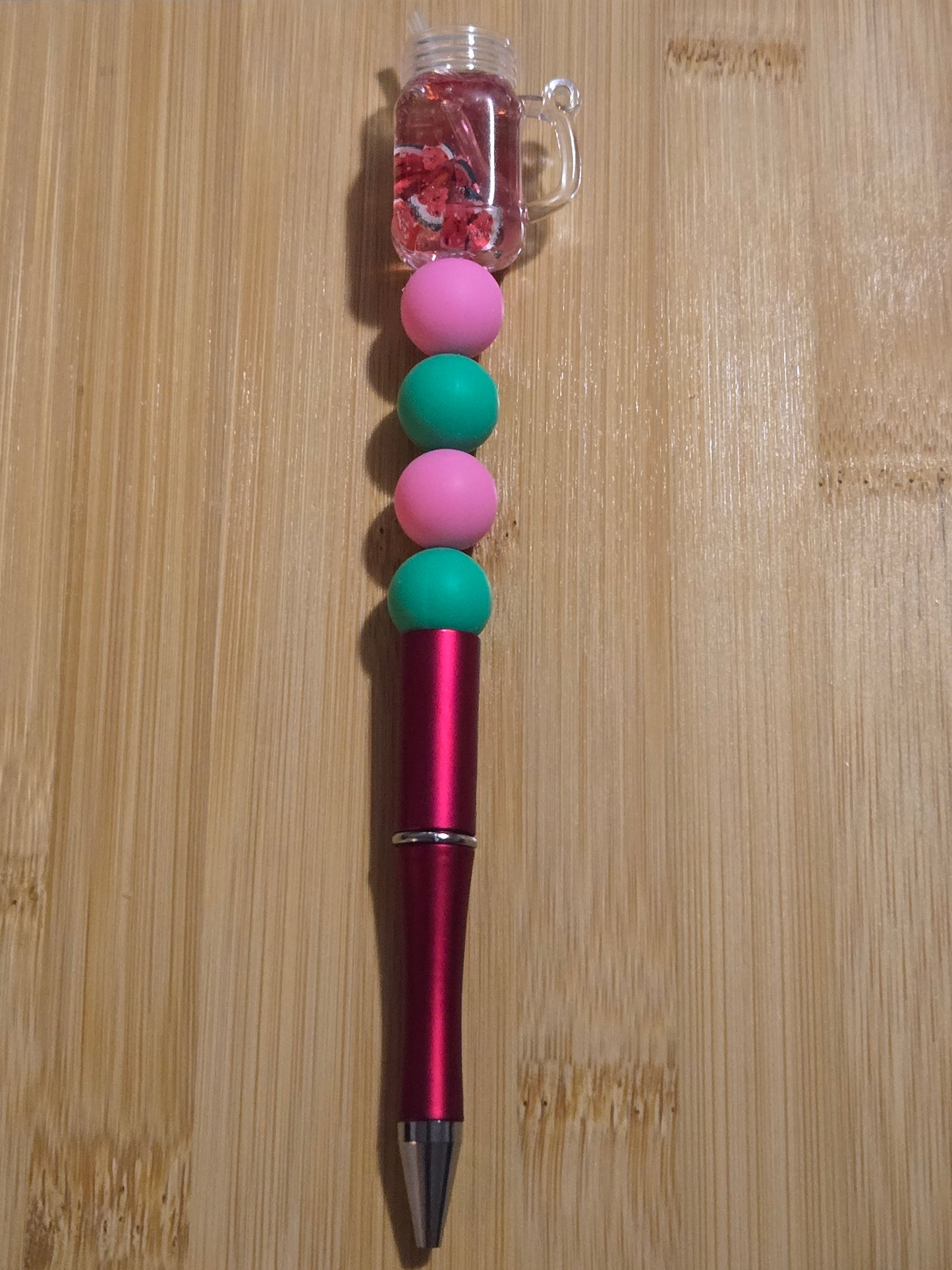 Beaded Pen with Summer Drink bead