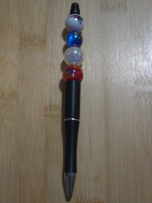 NFL Beaded Pen with a Patriots bead