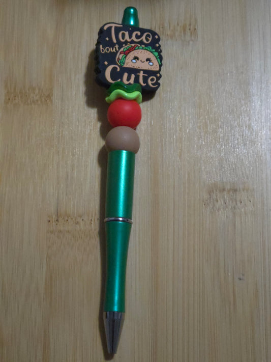 Beaded Pen with "Taco" focal