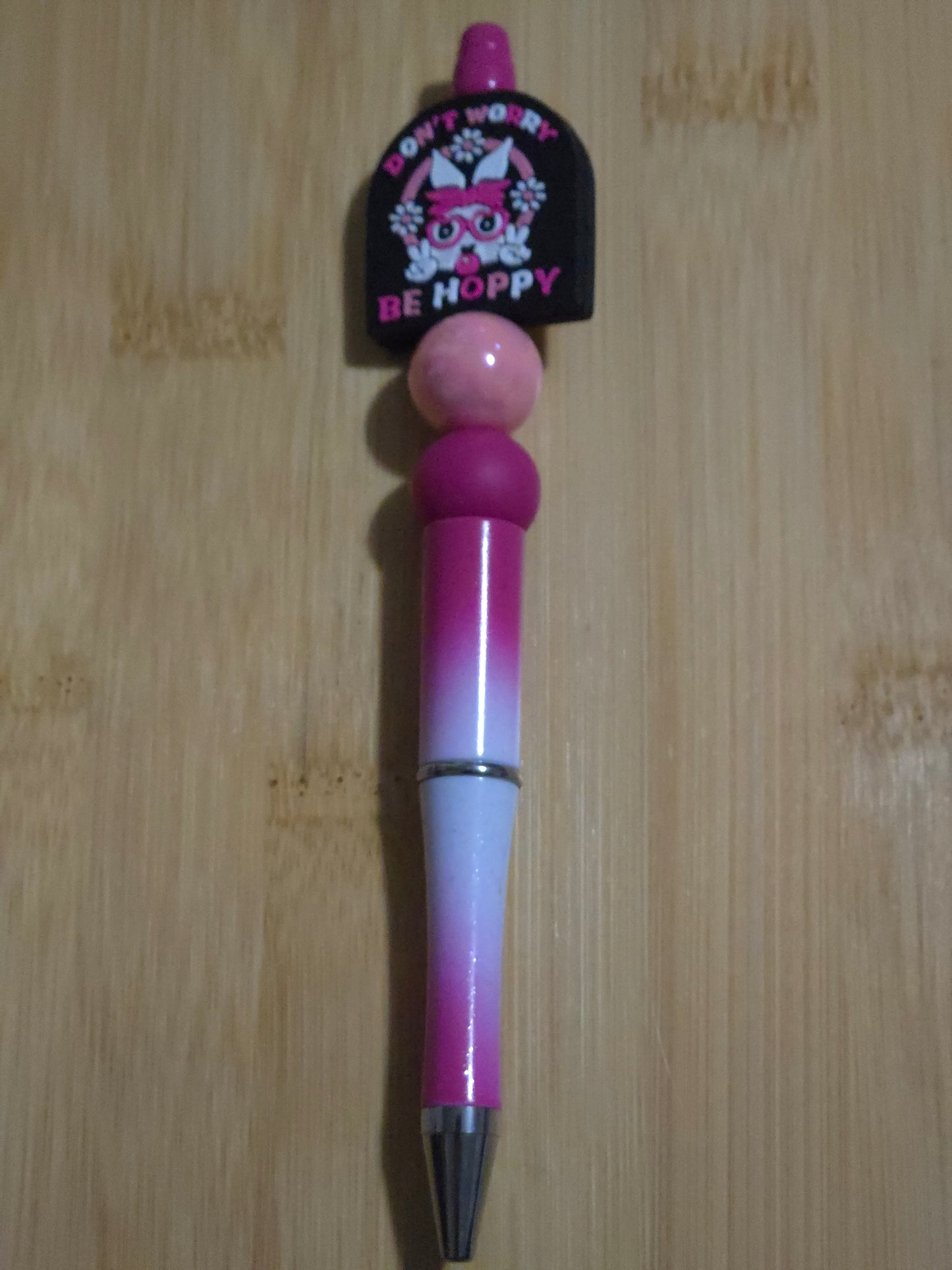 Easter Beaded Pen with "Be Hoppy" focal