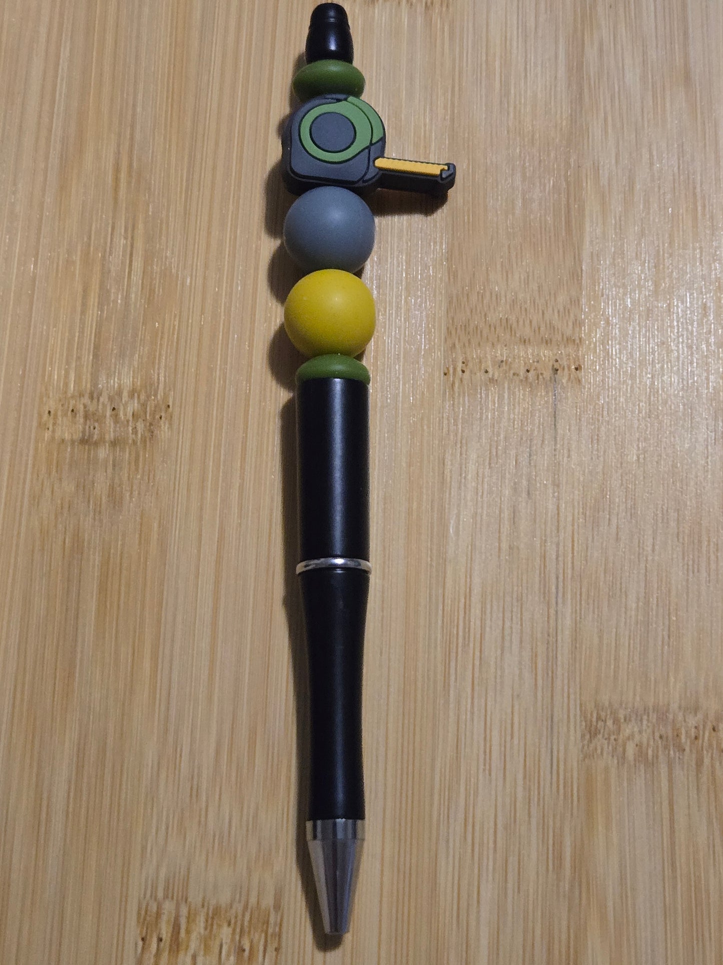 Beaded Pen with Tape Measure focal