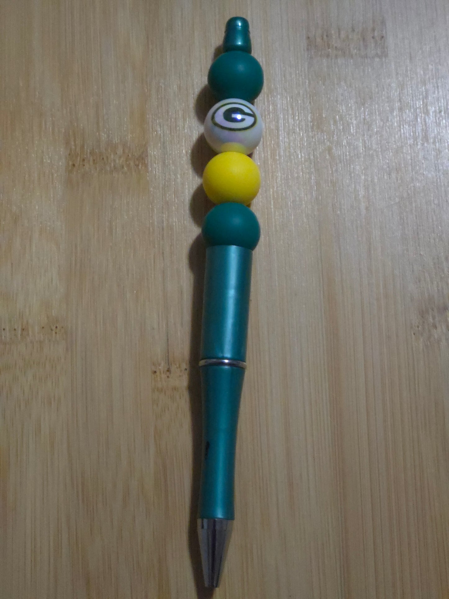 NFL Beaded Pen with Geen Bay beads