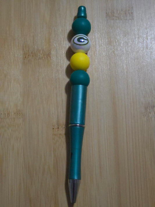 NFL Beaded Pen with Geen Bay beads