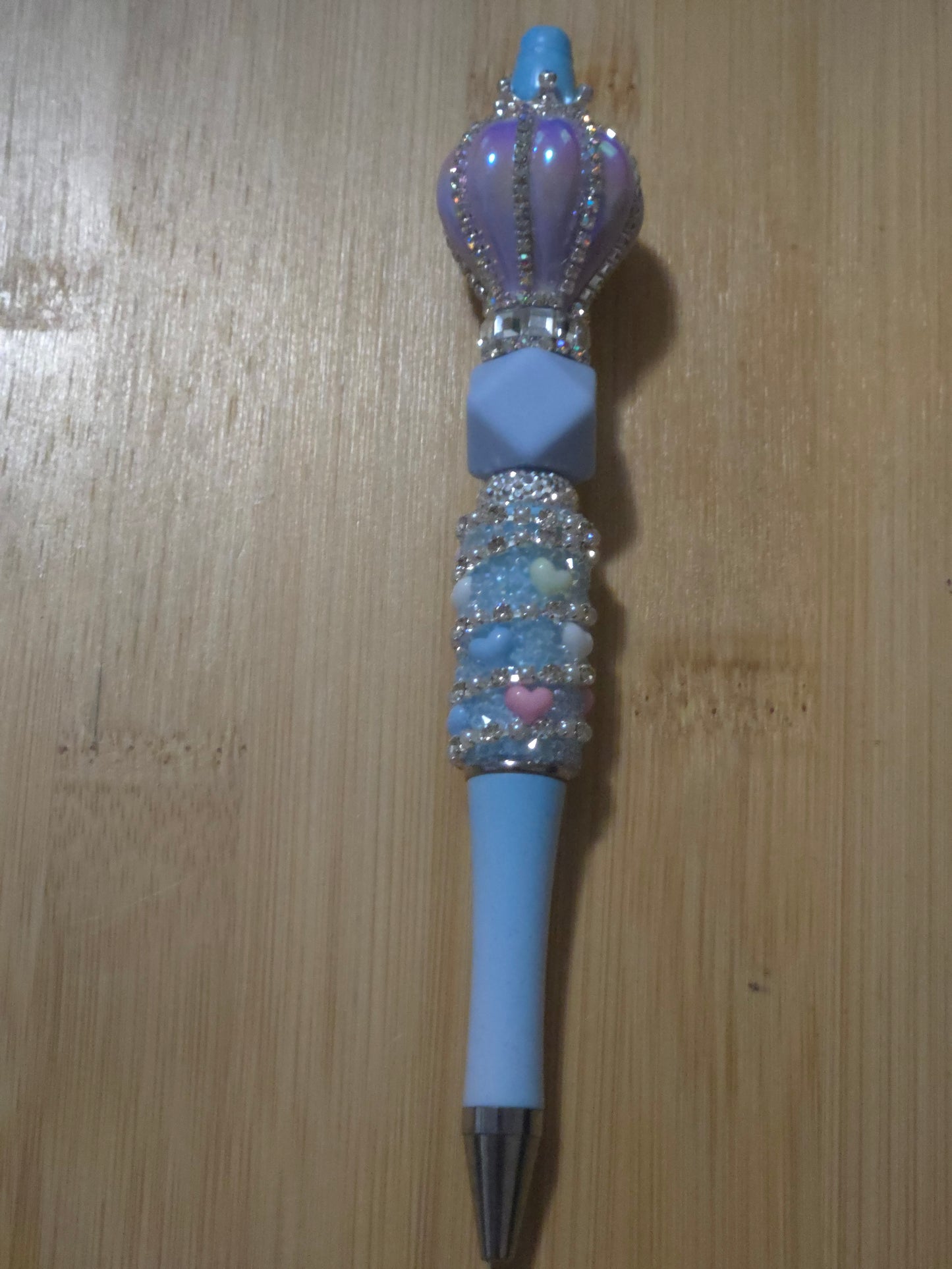 Beaded Pen with hex bead and a Hot Air Balloon bead