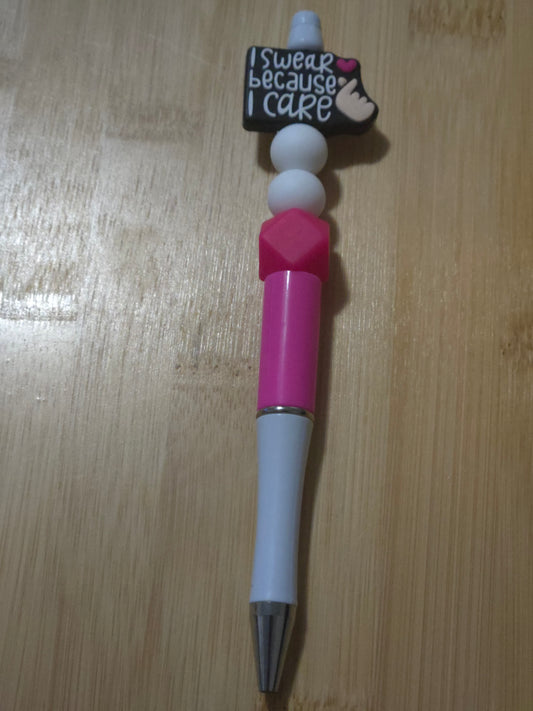 Beaded Pen with "I Swear" focal