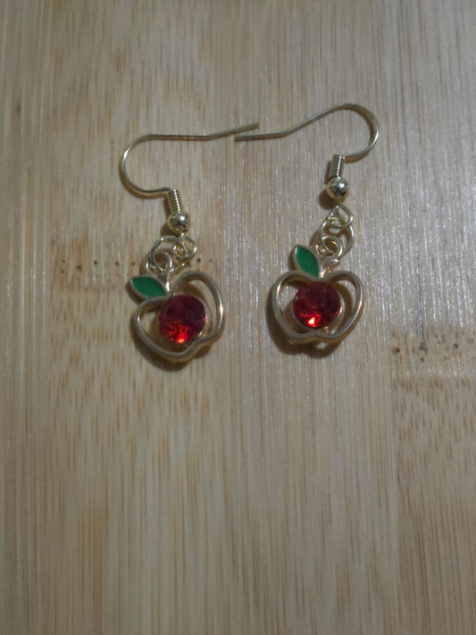 Sparkling Apple Dangle Earrings