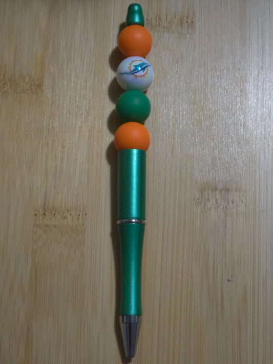 NFL Beaded Pen with the Dolphins beads