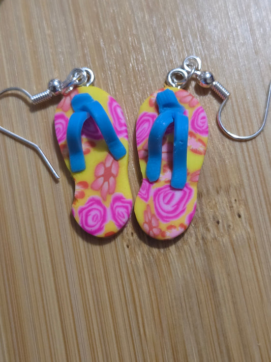 Muliticolored Flip Flop Earrings