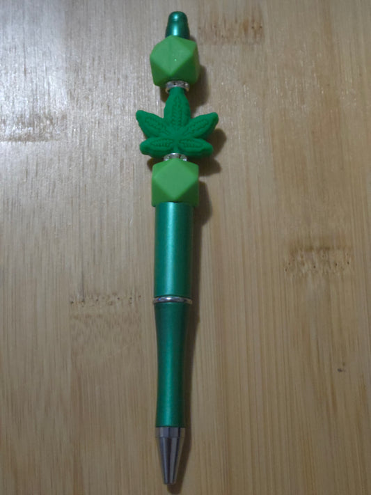 Beaded Pen with "Weed" focal