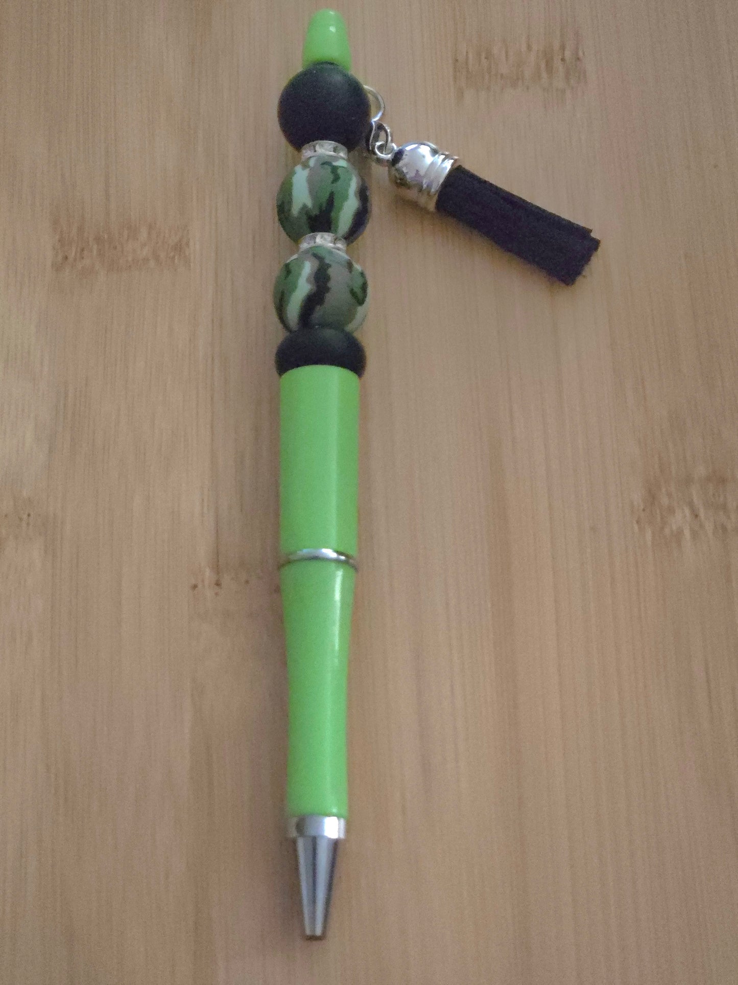 Beaded Pen with Camo beads and tassel