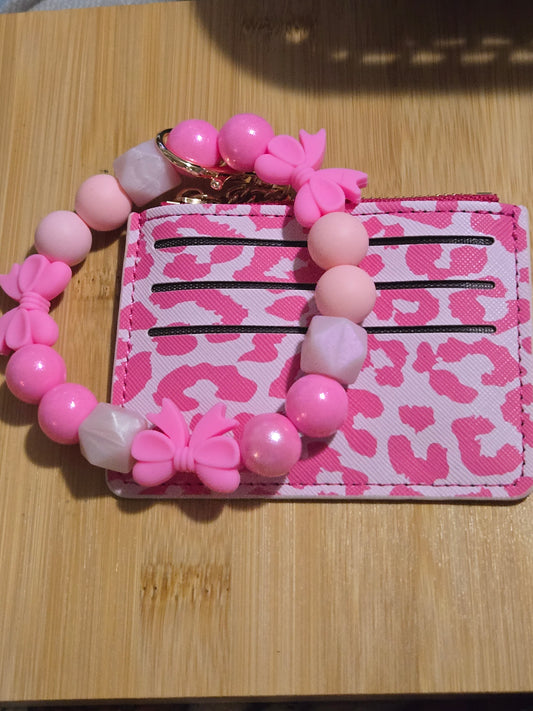 Pretty & Fierce Leopard Print Beaded Wristlet