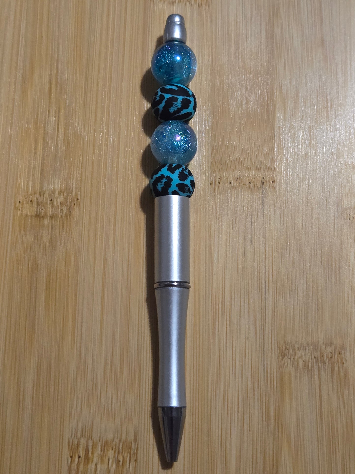 Beaded Pen with Leopard print beads