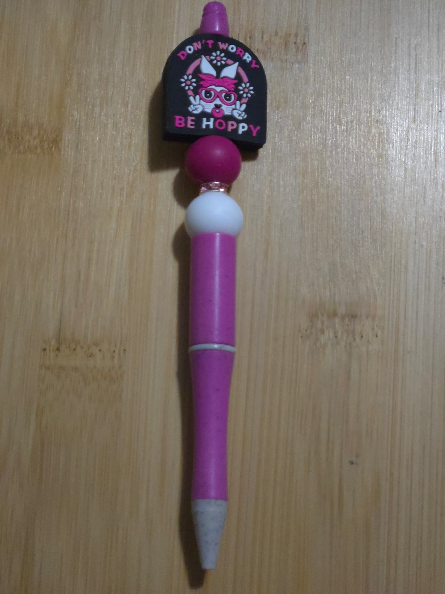 Easter Beaded Pen with "Be Hoppy" focal