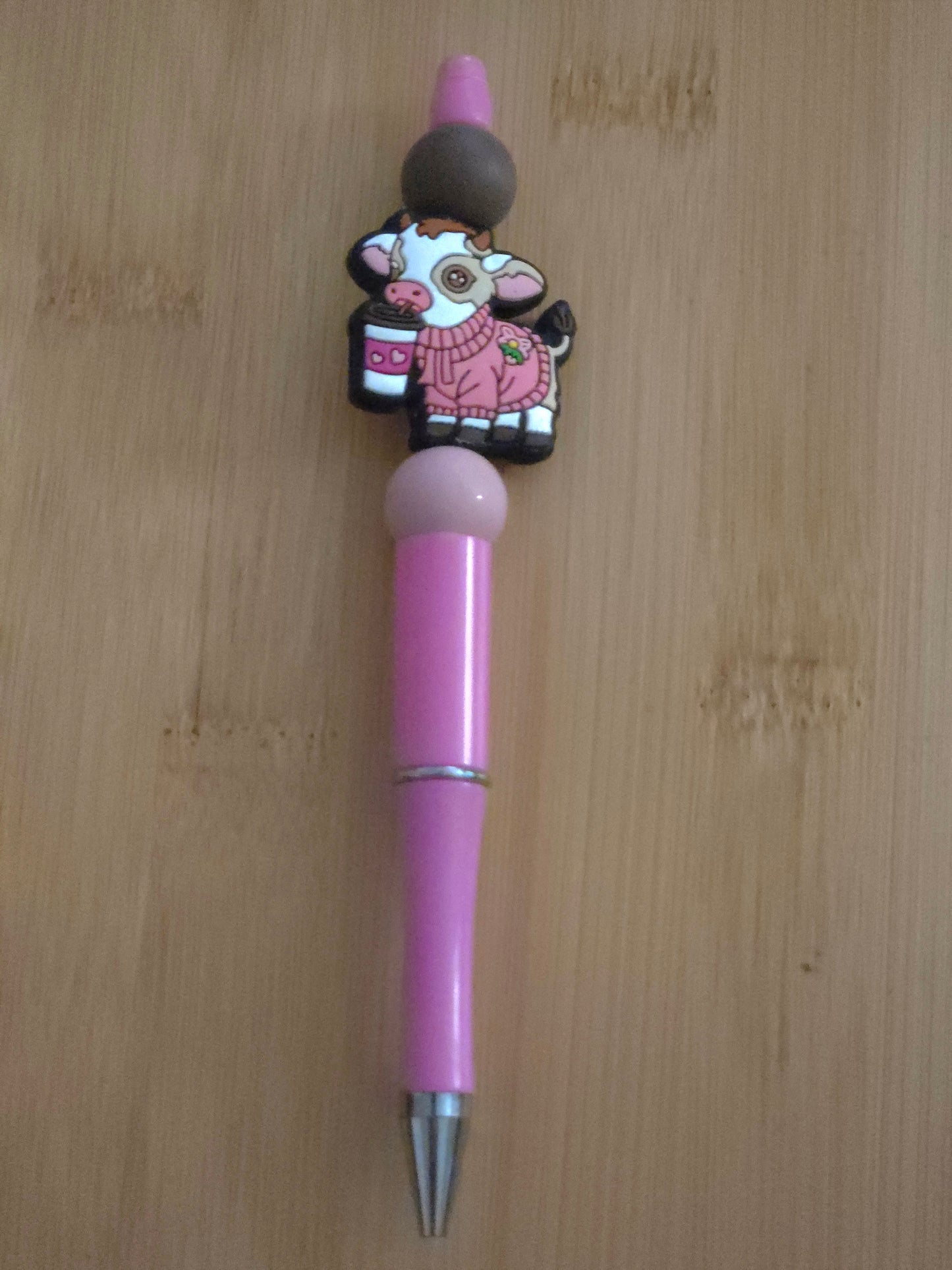 Beaded Pen with Cow focal