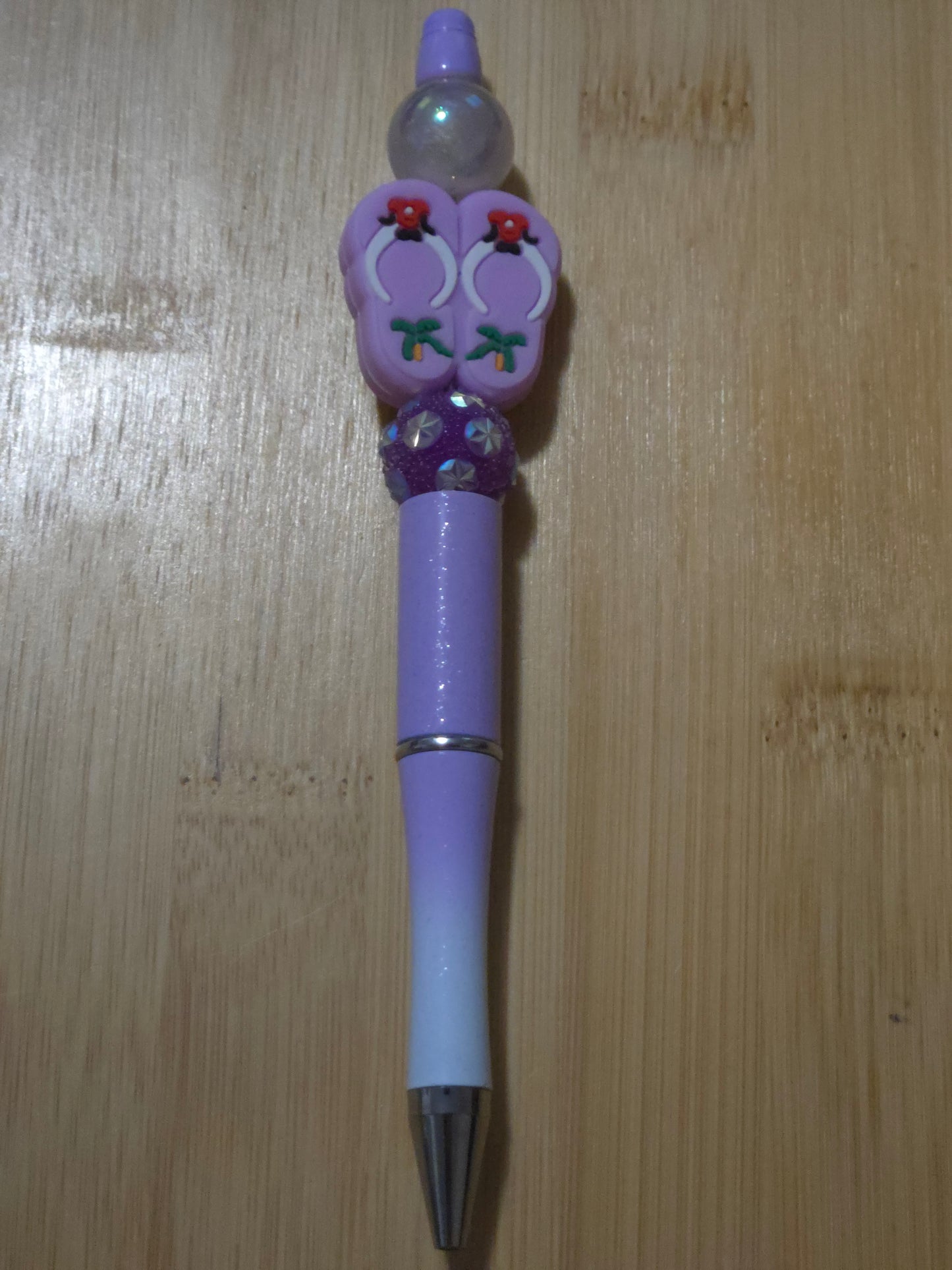 Beaded Pen with Flip Flop focal