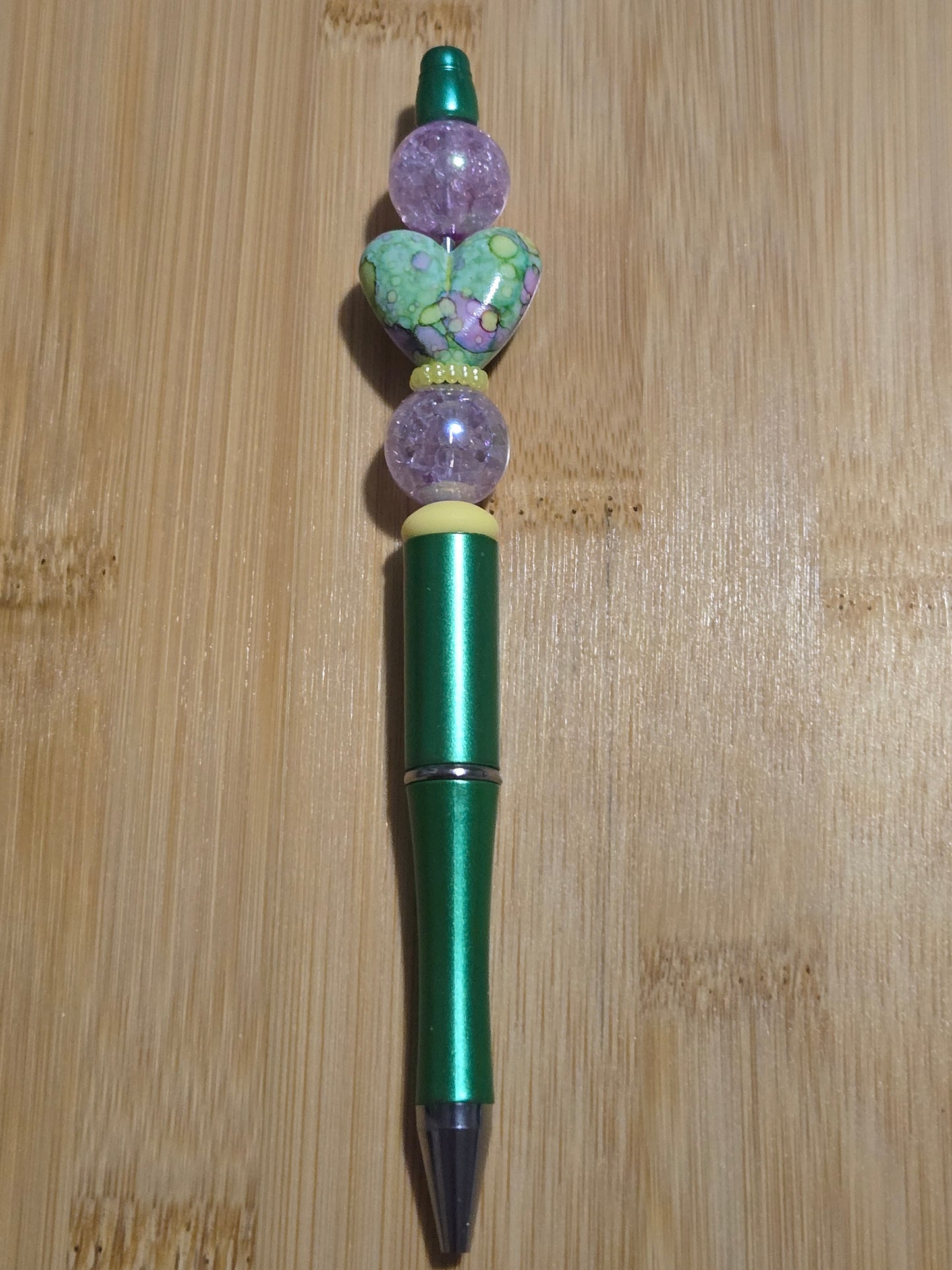 Beaded Pen with Tie-Dye Heart