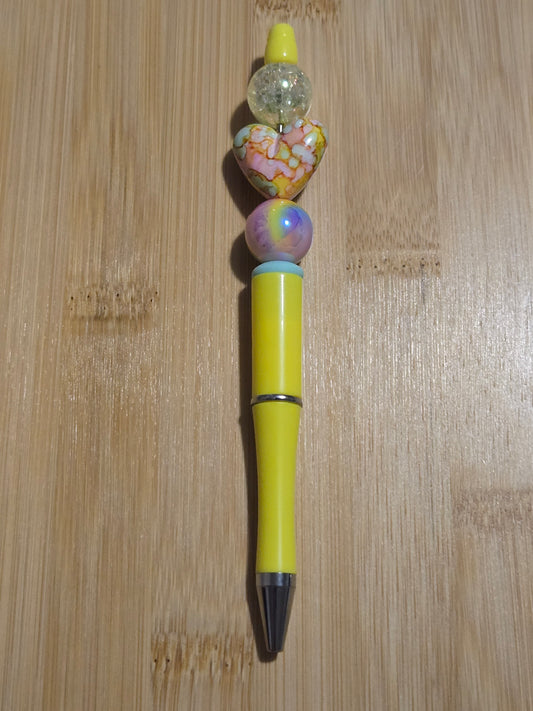 Beaded Pen with Tie-Dye Heart