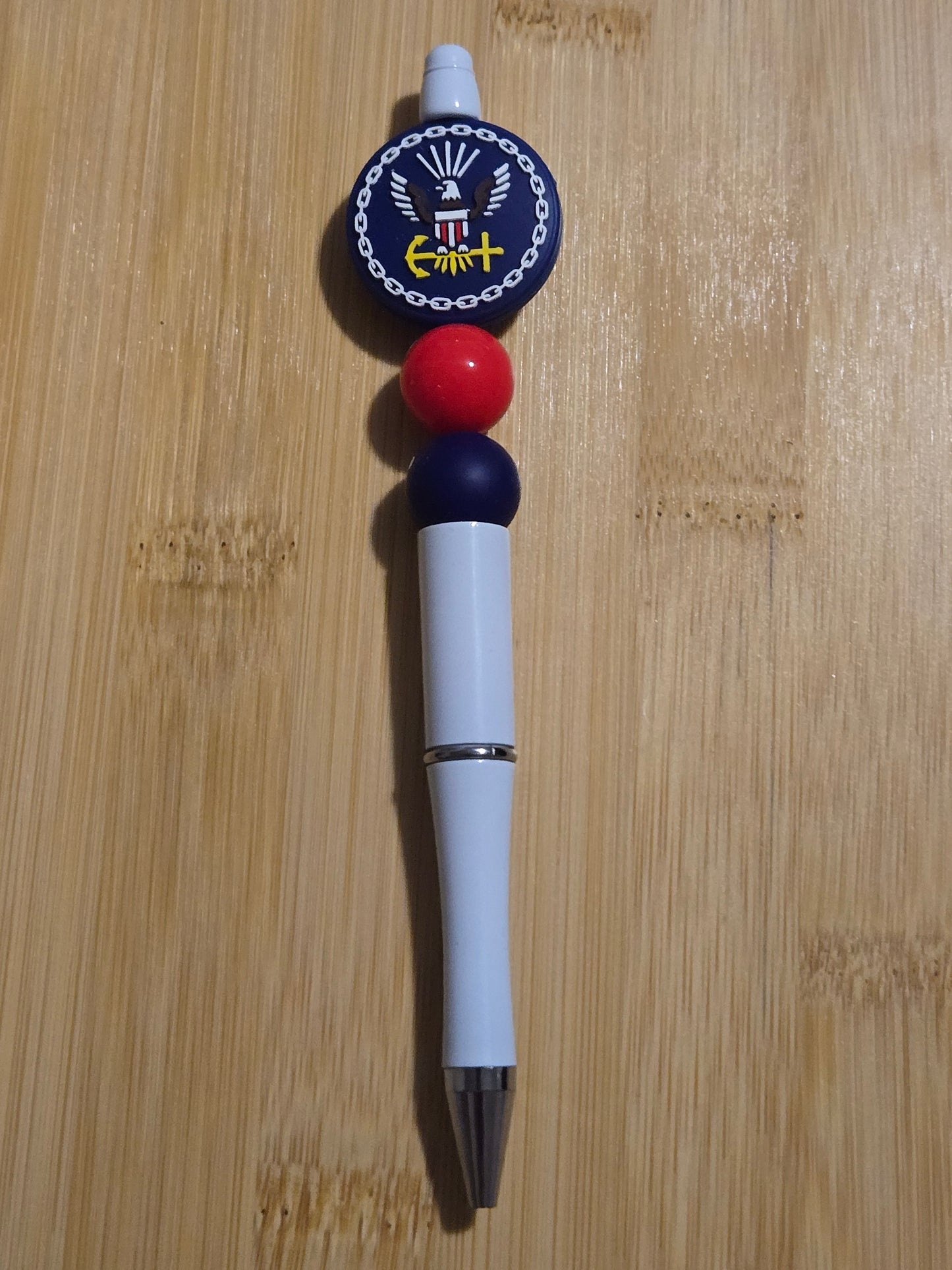 Beaded Pen with Navy focal