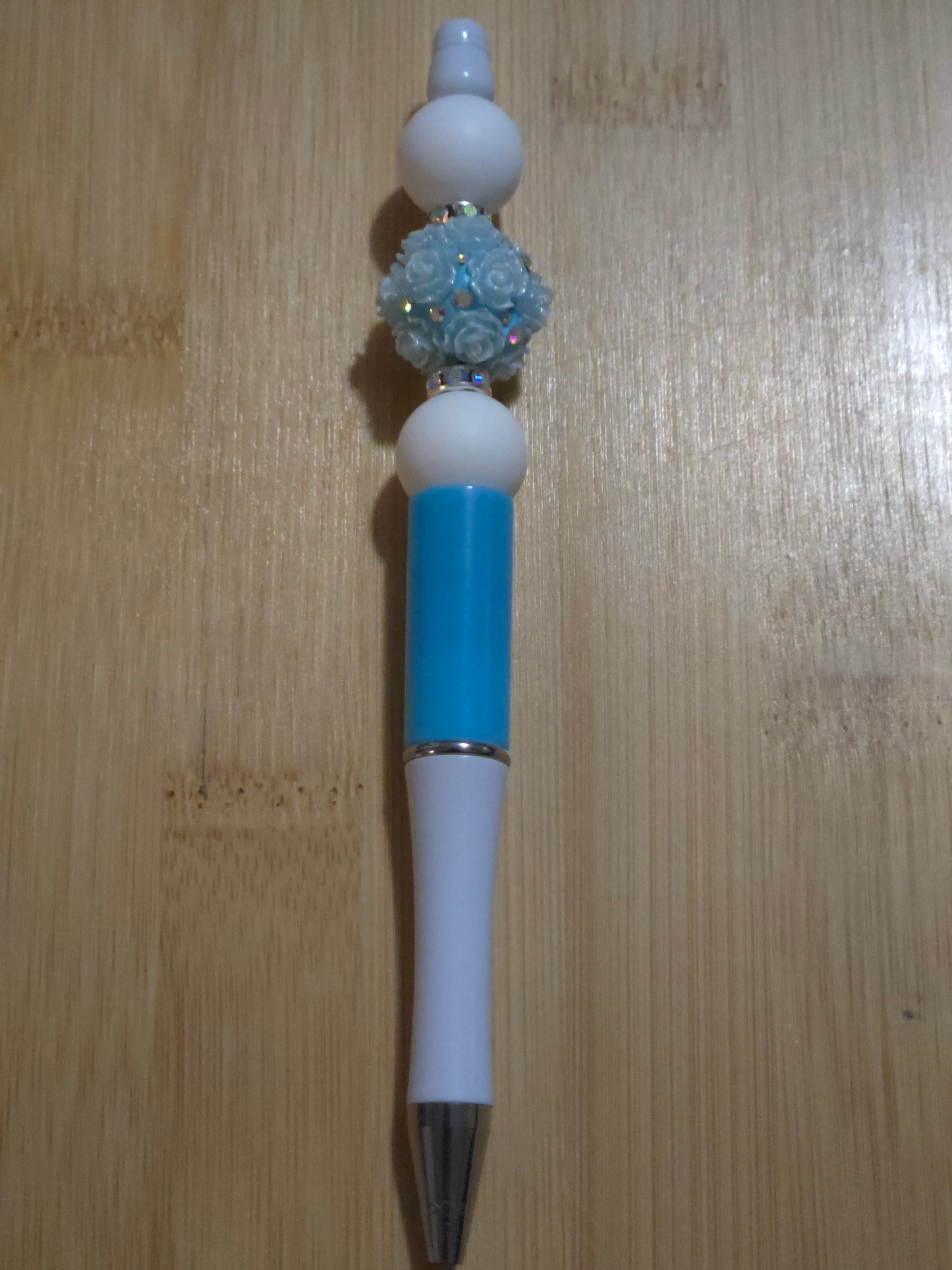 Blue Flower Beaded Pen