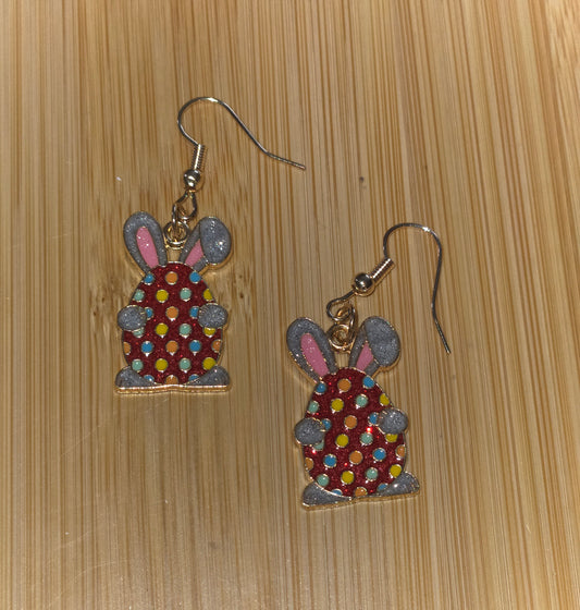 Hidden Bunny Egg Easter Earrings