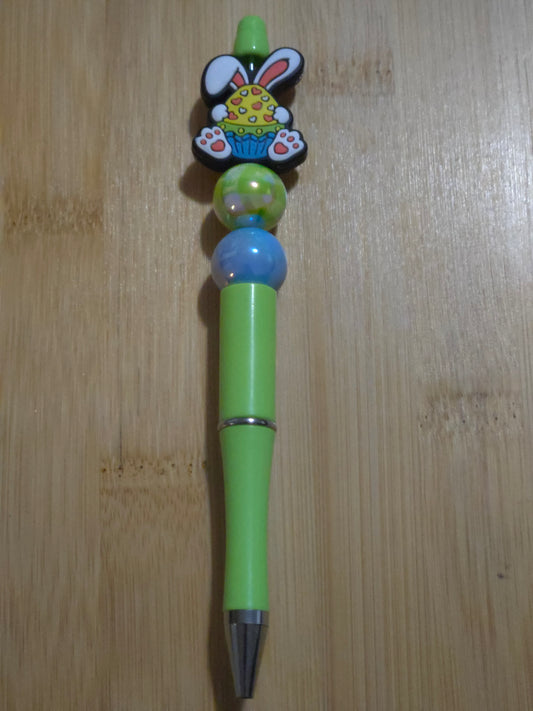 Easter Beaded Pen with Bunny and Egg focal