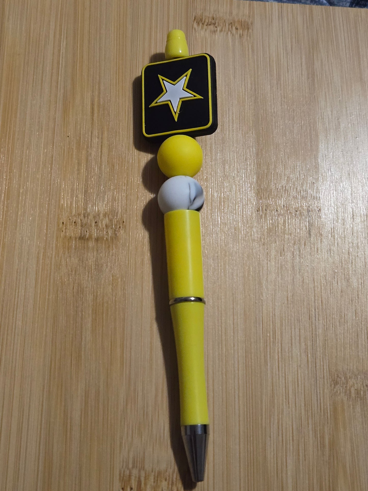 Beaded Pen with Army focal
