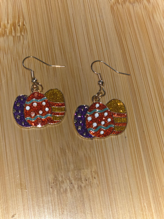 3 Eggs Easter Earrings