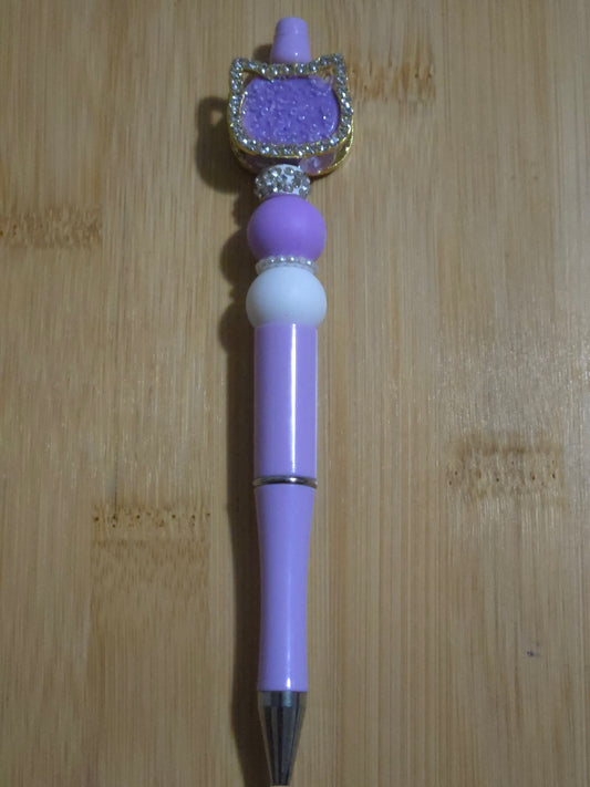 Beaded Pen with a Sparkly Cat bead
