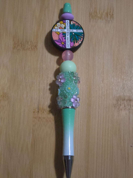 Beaded Pen with Jesus focal