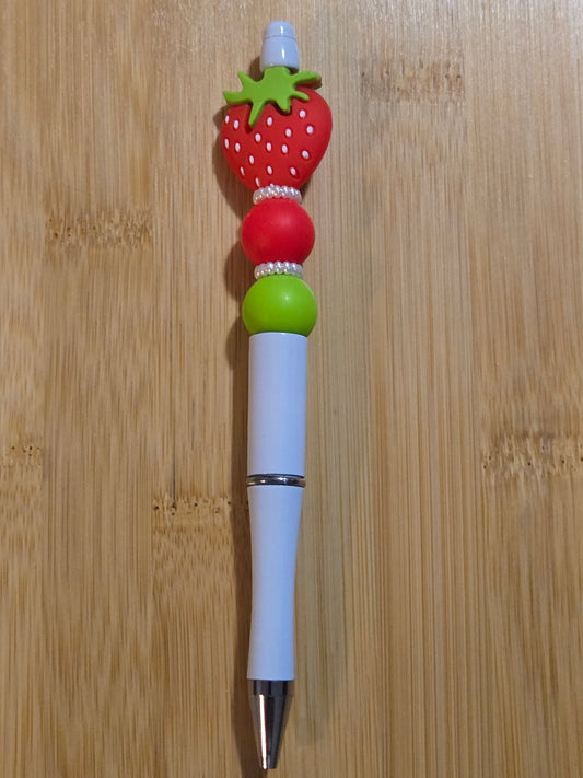 Beaded Pen with a Strawberry focal